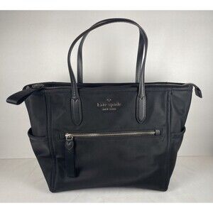Kate Spade New York Chelsea Nylon Satchel Tote Bag Black Handbag EUC